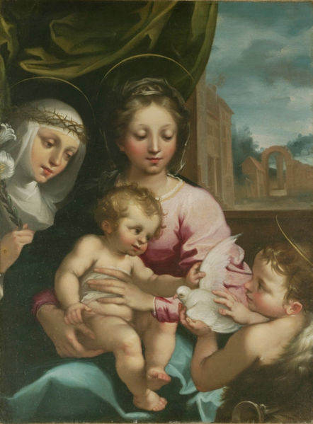 Rutilio Manetti Virgin and Child with the Young Saint John the Baptist and Saint Catherine of Siena